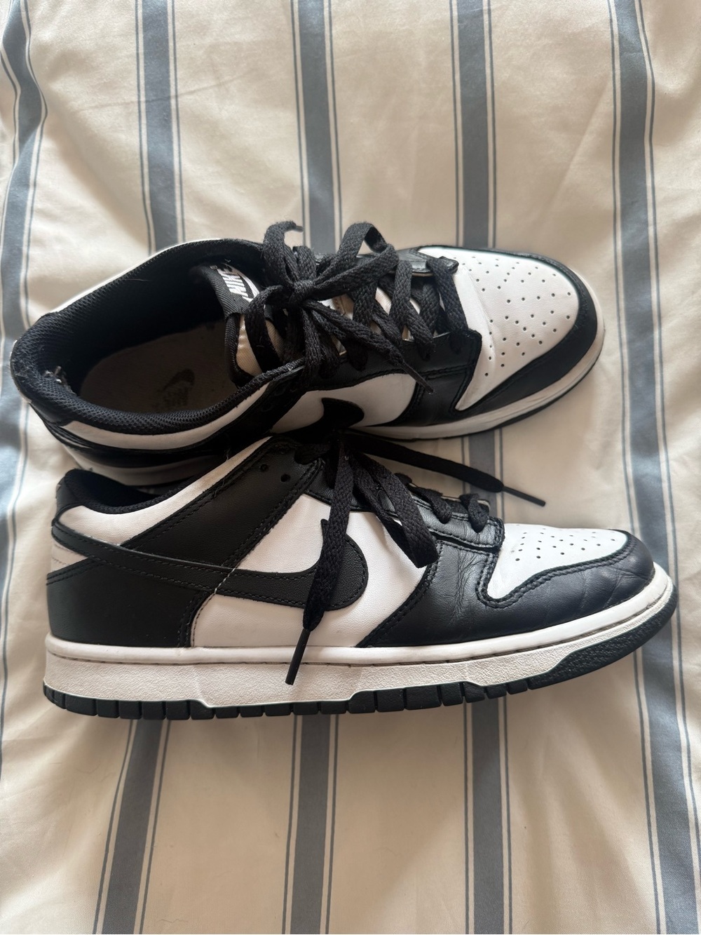 Nike Black and White Low-Top Sneakers with Swoosh
